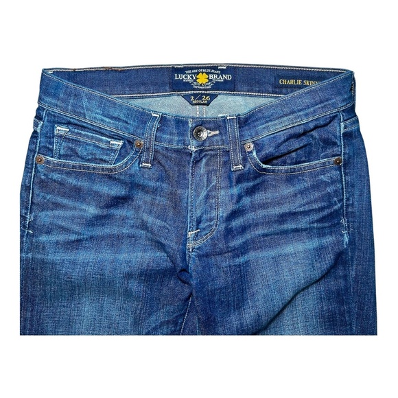 Lucky Brand Charlie Skinny Blue Jeans, Size 2/26 Regular In Excellent Condition - Picture 10 of 10
